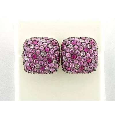 Aretes LeVian zafiro rosa en plata de ley 8 1/8 quilates Foto 1 de 4