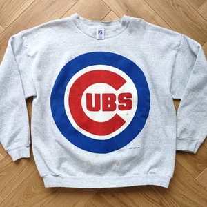 Vintage 90s Chicago Cubs Sweatshirt Logo 7 Made in USA Size XL Big Logo Rare - Picture 1 of 7