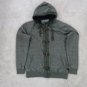 Billabong Hoodie Mens Medium Green Zip & Toggle Fleece Lined Casual Warm Jacket - Picture 1 of 12