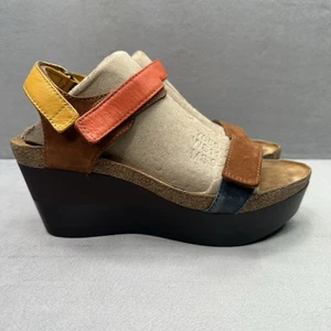 NAOT Miracle Womens Size 7 (EU 38) Wedge Sandals Multicolor Leather Straps - Picture 1 of 8