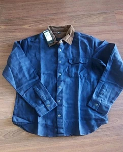 Camisa Oakley Bear Acogedora 2.0 Franela Hombres XL Azul/Marrón A Cuadros Botón Pana a Presión - Imagen 1 de 5