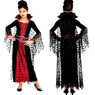 Disfraz Vampiro Reina Malvada Niño XL 14-16 ALA DE MURCIÉLAGO Mangas Terciopelo Halloween  Foto 1 de 4