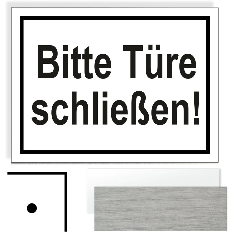 WERBEMITTEL MAHLMEISTER Bitte Türe schließen! Hinweisschild Verbot Aluminium Schild Lochung WS46