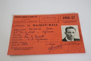 Fédération Française de basket-ball - Licence - vieux papier - Imagen 1 de 2