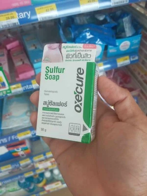 Jabón Azufre THAI OxeCure Reducir Acné Tratamiento Limpio Rostro Cuerpo Piel de Baño 3X30 g. Foto 1 de 4