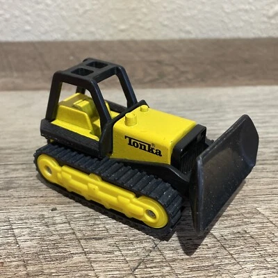 1994 Vintage TONKA Tractor Bulldozer Front Loader  Diecast Plastic Yellow 3.25” - Image 1 of 4