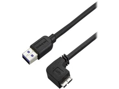 StarTech.com 2m 6 ft Slim Micro USB 3.0 Cable - USB 3.0 A to Right-Angle Micro U - Image 1 of 4