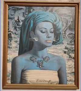 "Balinese Girl" von Vladimir Tretchikoff persönlich signierter Druck (#1681 - Bild 1 von 3