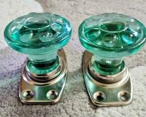 Door Handles Vintage Knobs  Door Soviet USSR Glass Set of 2 Old 1960-70 - Picture 1 of 12