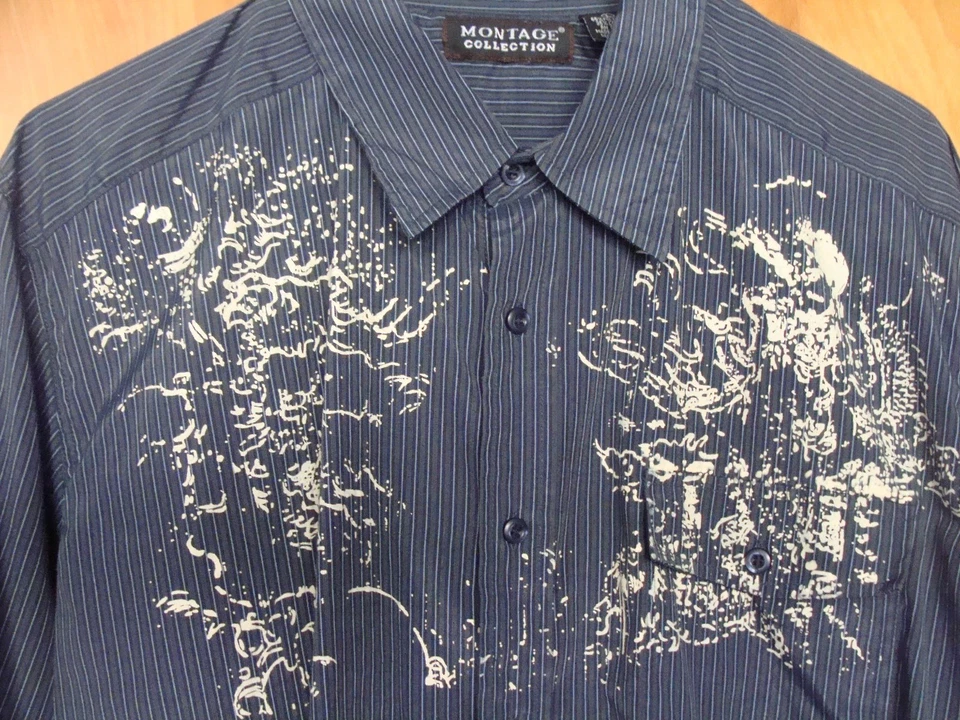 COLECCIÓN MONTAJE Vestido Camisa Informal Abotonada Azul A Rayas Talla L Largo Slv Foto 1 de 4