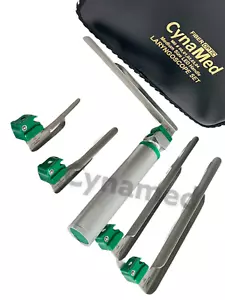 New Fiber Optic Miller Laryngoscope Set (LED Light) White Set of 6- A+QUALITY - Picture 1 of 12