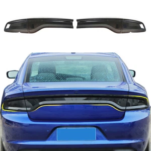 Geräuchert Schwarz Schwanz Licht Abdeckungen Trim Zubehör Für Dodge Charger 15+ - Picture 1 of 9