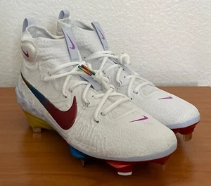 Nike Alpha Huarache NXT ‘Rainbow’ Baseball Cleats DJ6517-106 Men Sz 8.5 - Picture 1 of 9
