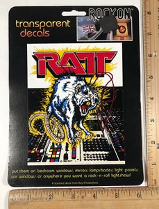 Vintage 1984 Ratt Rock On Transparent Decal Sticker Classic Band Logo MOC NOS - Picture 1 of 2