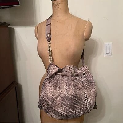 Elliott Lucca Woven Basket Weave Hobo Crossbody Tote Bag Foto 1 de 4