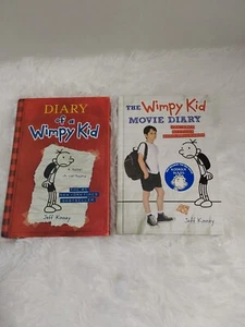 Lot X2 Diary Of A Wimpy Kid & The Wimpy Kid Movie Diary Hardcover Books  - Picture 1 of 5