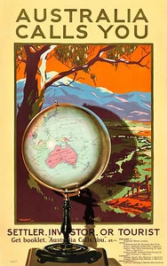 Stampa Home Wall Art - Poster da viaggio vintage - AUSTRALIA TI CHIAMA - A4,A3,A2,A1 - Foto 1 di 1
