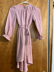 NEW Arshiner Girls Long Sleeve Dress Fashion High Low Flowy Swing Semi Formal - Picture 1 of 8