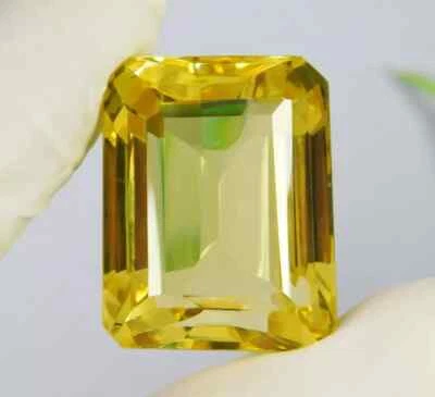 Piedra preciosa suelta corte esmeralda topacio amarillo brasileño natural certificado 72,55 quilates Foto 1 de 4