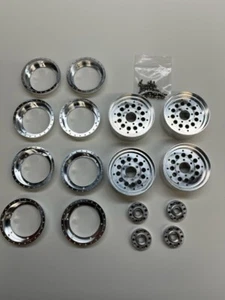 RC 1.9" Aluminum 12-Hole Crawler Wheels, Beadlock Rings and Hubs, set of (4) - Picture 1 of 1