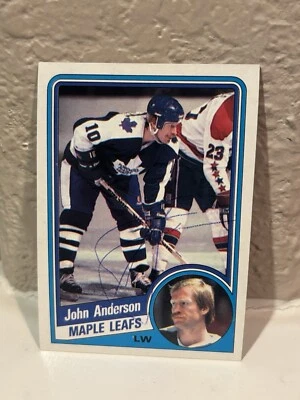 1984-85 Topps John Anderson #136 signed autograph auto Toronto Maple Leafs - Image 1 of 2