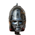 Royal Medieval 18Ga Steel Mongolian Warrior Helmet Face Plate Helmet