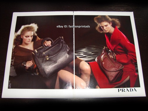 PRADA 2 pagine STAMPA ANNUNCIO autunno 2009 KENDRA SPEARS Ymre Stiekema STEVEN MEISEL