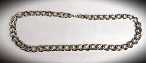 21 Inch Sterling Silver Curb Necklace 54 grams Cover