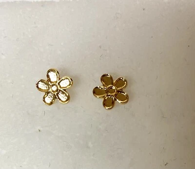 40x Pendientes Poste Flor Margarita Placa Oro, Tachuela - Poste Acero Quirúrgico Foto 1 de 3