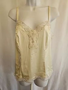 Cami top donna Vanity Fair avorio raso pizzo stile nylon 17174 taglia media - Foto 1 di 8