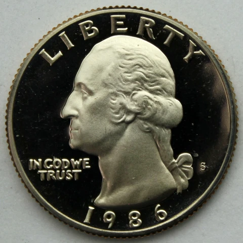 1986-S Proof Washington Quarter Cover