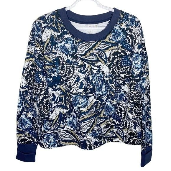 Moletom Joie estampa floral cropped gola redonda com furos no polegar tamanho G - Imagem 1 de 4