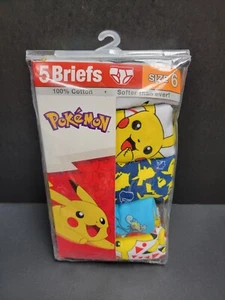 Boys 100% Cotton Pokemon "Gotta Catch ‘Em All" Briefs 5 Pack Size 6 ***New*** - Picture 1 of 2