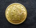 1881 US $5 Liberty Head Half Eagle Gold Coin - AU/MS