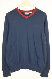 TIMBERLAND Mens Navy Blue V-Neck Jumper Pullover Sweater Knit | Size Large - Picture 1 of 6