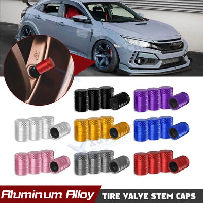 4Pcs/Pack Anodized Aluminum Tire Valve Stem Caps Dust Cover Auto Universal Fit - Image 1 of 4