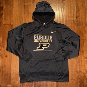 Nike Hoodie Mens Large Purdue University Boilermakers Thermal-Fit Gray Pullover - Picture 1 of 20