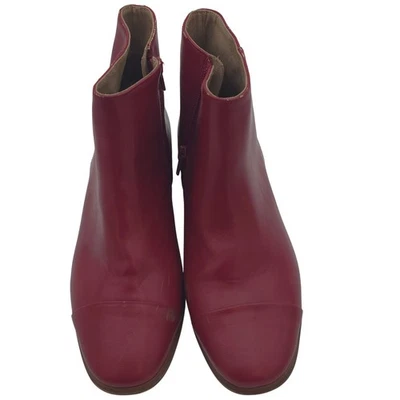 Botines Zara Niños Cuero Rojo EU 40 Mujeres 9 Sin Cordones Cremallera Tacón Bloque París Comprar Foto 1 de 4