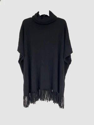 Neiman Marcus Women's Black Draped Sleeves Turtleneck Sweater Size S/M - Image 1 of 4