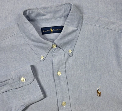Polo Ralph Lauren Button Up Shirt Mens M Long Sleeve Blue The Iconic Oxford - Image 1 of 4