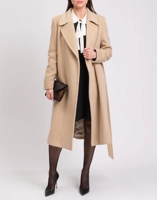 RRP€650 TAGLIATORE 02-05 Angora & Wool Coat IT40 US4 UK8 S Beige Made in Italy - Image 1 of 4