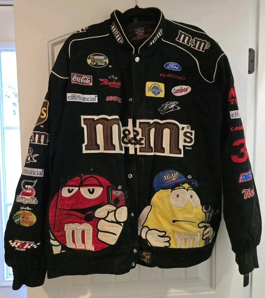 Chaqueta de carreras NASCAR M&M #38 de colección Elliot Sadler negra JH Designs 3XL rara limitada Foto 1 de 4