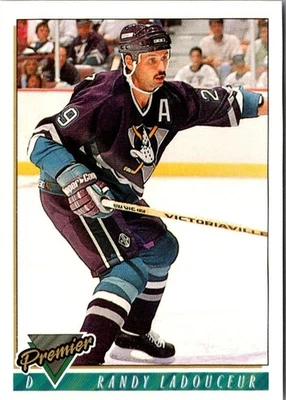 1993 Topps Premier Randy Ladouceur #469 Anaheim Mighty Ducks Hockey Card - Image 1 of 2
