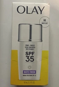 Olay Prime & Protect SPF 35 Matte Finish Face Sunscreen 1.3oz No White Cast - Picture 1 of 3