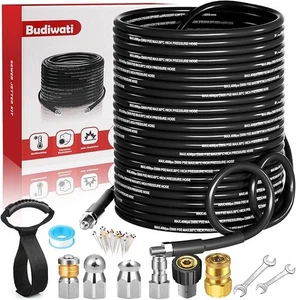 150 FT Sewer Jetter Kit for Pressure Washer, 5800 PSI High-Pressure Drain1/4 Inc - Picture 1 of 1