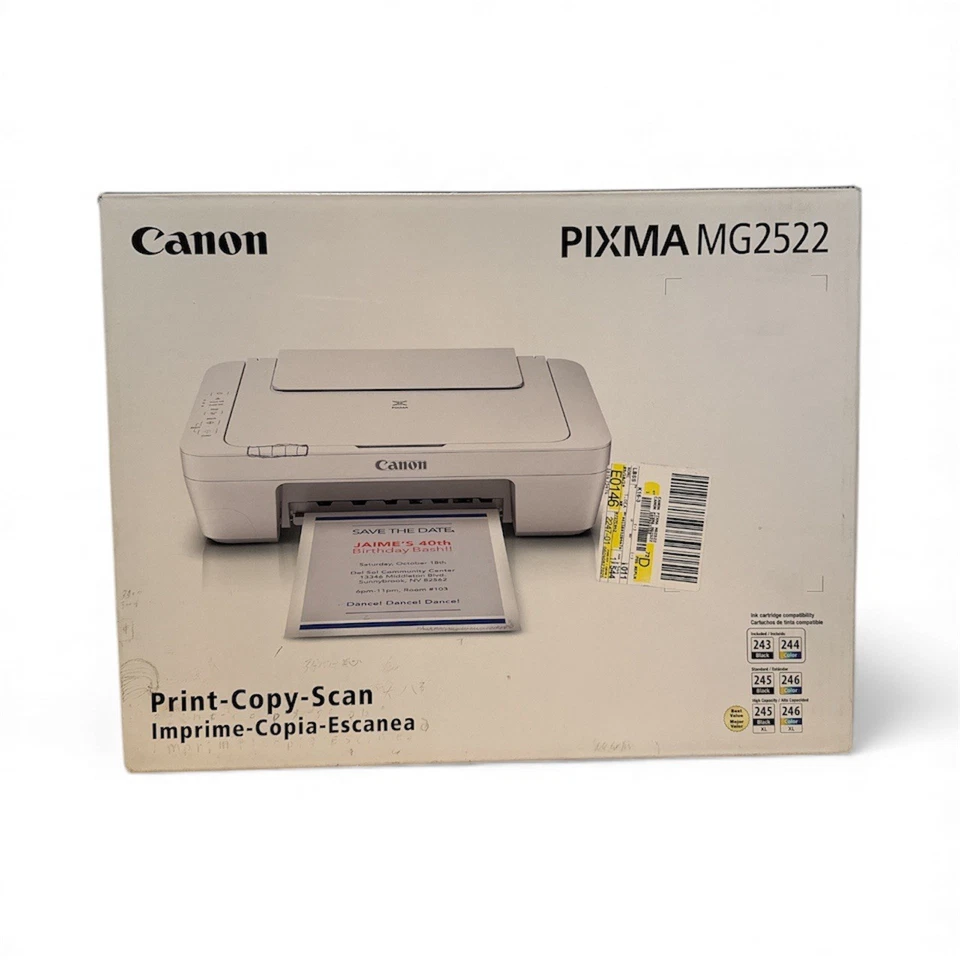 NEW Canon PIXMA MG2522 Wired All-in-One Color Inkjet Printer w/ INK USB Cable - Image 1 of 3
