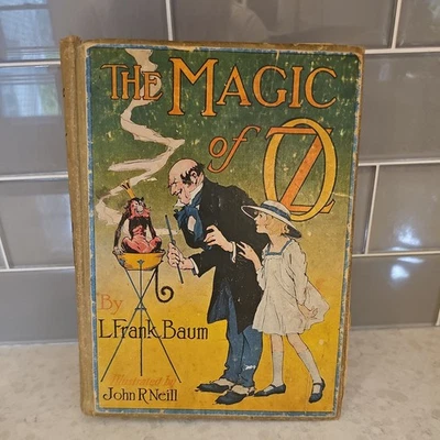 L Frank Baum The Magic of Oz 1st ed 1st state 1919 12 color plates John R. Neill - Image 1 of 4