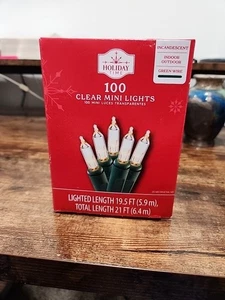 Holiday Time 100 Clear Incandescent Mini Lights - Picture 1 of 5