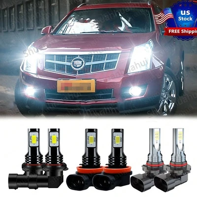 For Cadillac SRX 2010-2016 6x 6000K LED Headlight Bulbs Hi/Low Beam Fog Lights Foto 1 de 4