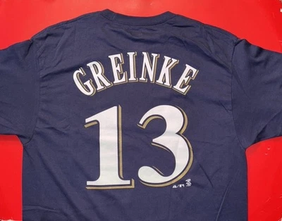 MILWAUKEE BREWERS ZACK GREINKE Men’s Large Majestic Baseball Jersey T Shirt MLB - Image 1 of 4